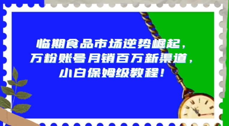 临期食品市场逆势崛起，万粉账号月销百万新渠道，小白保姆级教程_80楼网创