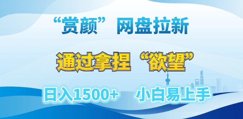 “赏颜”网盘拉新赛道，通过拿捏“欲望”日入1500+，小白易上手_80楼网创