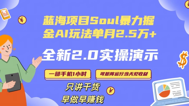 Soul怎么做到单月变现25000+全新2.0AI掘金玩法全程实操演示小白好上手_80楼网创