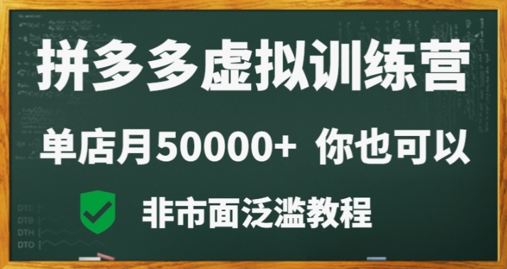 拼多多虚拟电商训练营月入30000+你也行，暴利稳定长久，副业首选_80楼网创