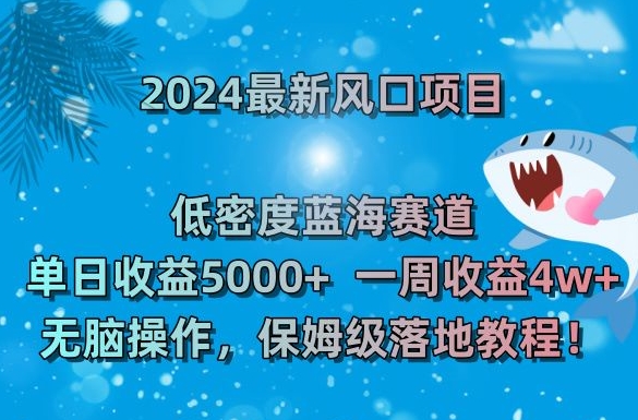 2024最新风口项目，低密度蓝海赛道，单日收益5000+，一周收益4w+！_80楼网创