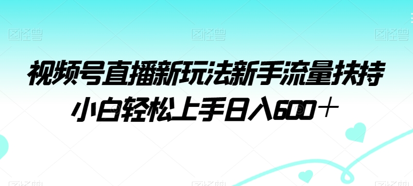 视频号直播新玩法新手流量扶持小白轻松上手日入600＋_80楼网创