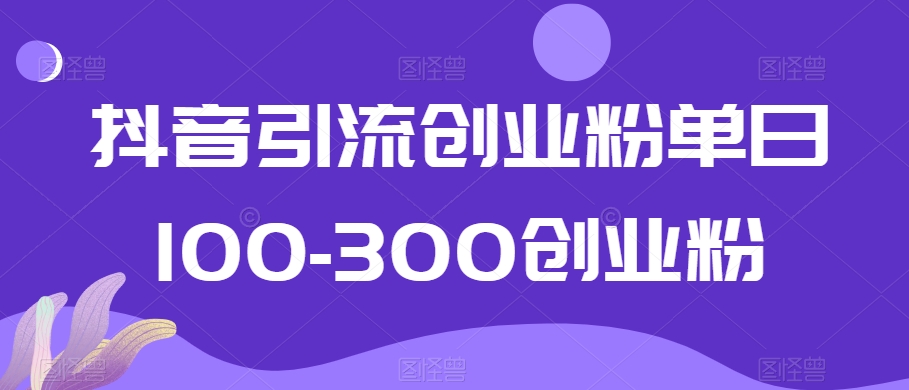 抖音引流创业粉单日100-300创业粉_80楼网创