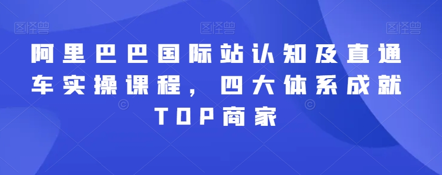 阿里巴巴国际站认知及直通车实操课程，四大体系成就TOP商家_80楼网创