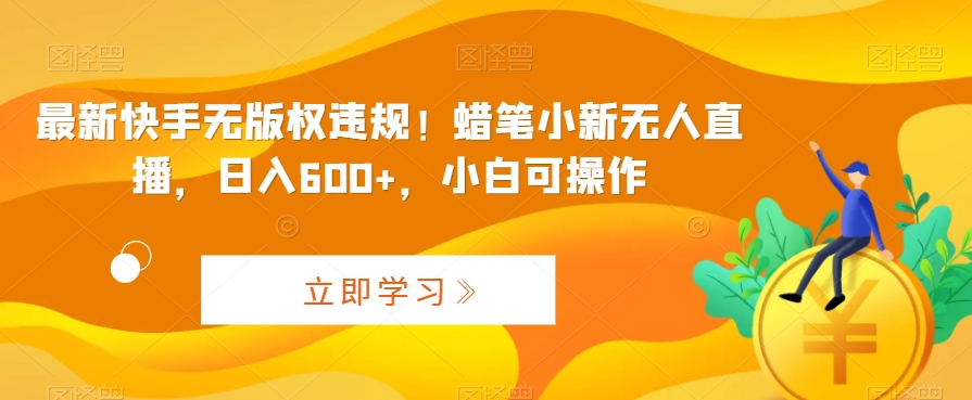 最新快手无版权违规！蜡笔小新无人直播，日入600+，小白可操作_80楼网创