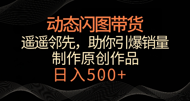 动态闪图带货，遥遥领先，冷门玩法，助你轻松引爆销量，日赚500+_80楼网创