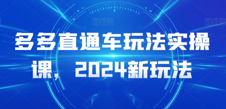 多多直通车玩法实操课，2024新玩法_80楼网创