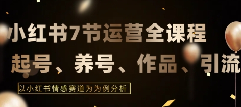 7节小红书运营实战全教程，结合最新情感赛道，打通小红书运营全流程_80楼网创