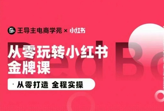 王导主·小红书电商运营实操课，​从零打造  全程实操_80楼网创