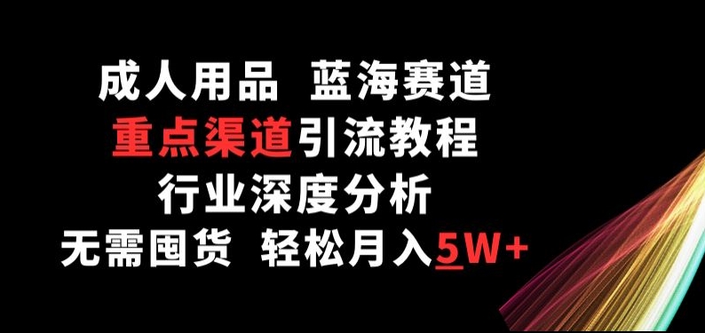 成人用品，蓝海赛道，重点渠道引流教程，行业深度分析，无需囤货，轻松月入5W+_80楼网创