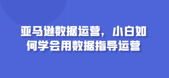 亚马逊数据运营，小白如何学会用数据指导运营_80楼网创