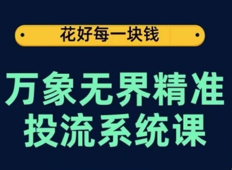 万象无界精准投流系统课，从关键词到推荐，从万象台到达摩盘，从底层原理到实操步骤_80楼网创