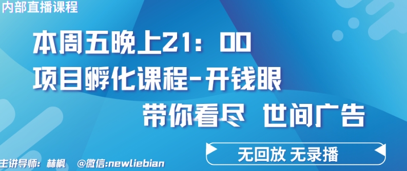 4.26日内部回放课程《项目孵化-开钱眼》赚钱的底层逻辑_80楼网创