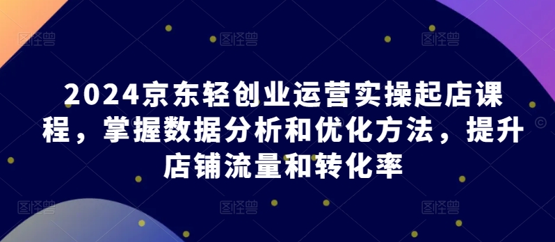 2024京东轻创业运营实操起店课程，掌握数据分析和优化方法，提升店铺流量和转化率_80楼网创