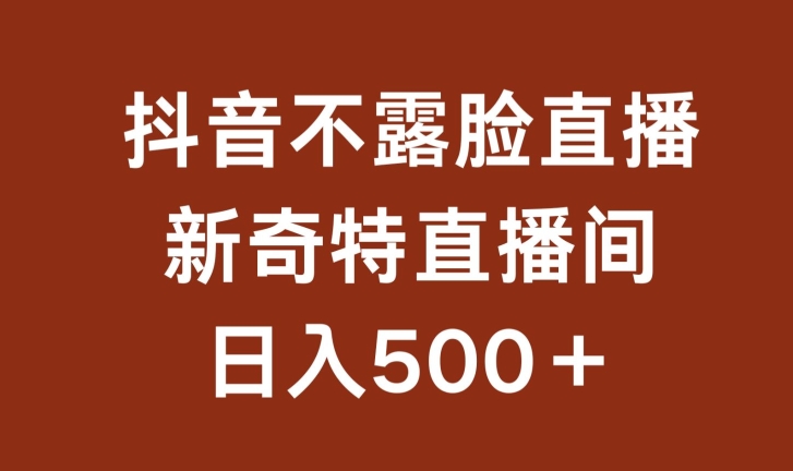 不露脸挂机直播，新奇特直播间，日入500+_80楼网创