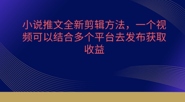 小说推文全新剪辑方法，一个视频可以结合多个平台去发布获取_80楼网创