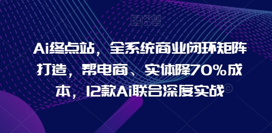 Ai终点站，全系统商业闭环矩阵打造，帮电商、实体降70%成本，12款Ai联合深度实战_80楼网创