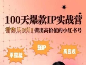 小红书100天爆款IP实战营，带你从0到1做出高价值的小红书号_80楼网创