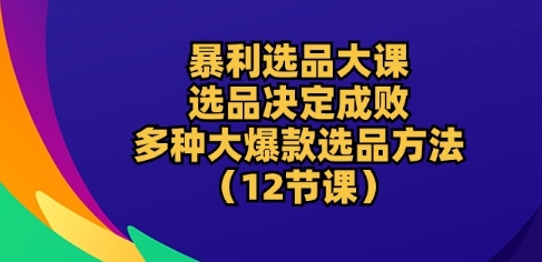 暴利选品大课：选品决定成败，教你多种大爆款选品方法(12节课)_80楼网创