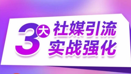 3大社媒引流实战强化，多渠道站外引流，高效精准获客，订单销售额翻倍增长_80楼网创