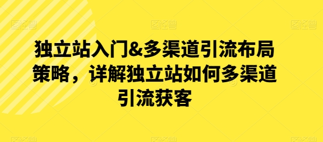 独立站入门&多渠道引流布局策略，详解独立站如何多渠道引流获客_80楼网创