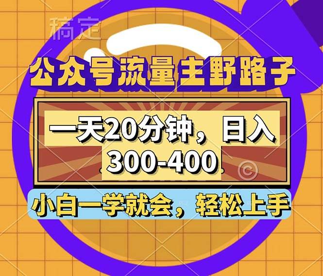 （12866期）公众号流量主野路子玩法，一天20分钟，日入300~400，小白一学就会