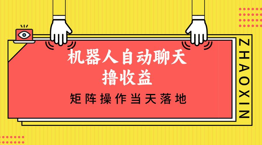 （12908期）机器人自动聊天撸收益，单机日入500+矩阵操作当天落地