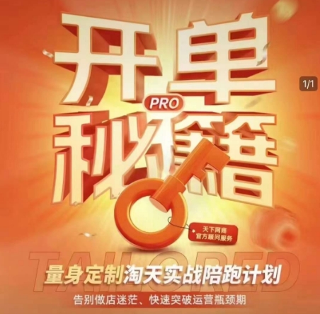 淘宝开单秘籍PRO，量身定制淘天实战陪跑计划，告别做店迷茫、快速突破运营瓶颈期