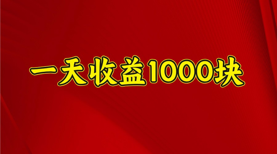 一天收益1000块，2025全网首发